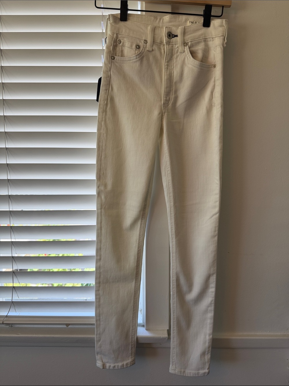 rag & bone White Label High Ankle Skinny Jeans - White